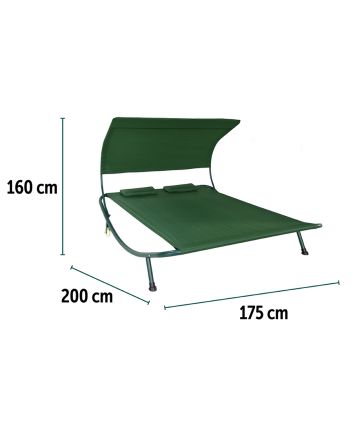 LETTINO LOUNGE 2P 200X175X130 OXF TU VERDE