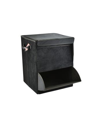 POUF VELLUTO C/CASSETTI 38X50CM L1 NERO