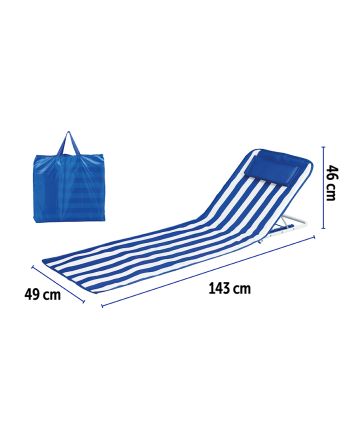 BEACH MAT 145X47X41 OXF   STR.BLU