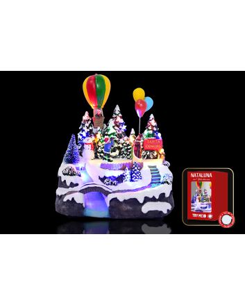 VILLAG.LED+MUS+MOV.20,2X16X16,1CM BATT.TRYME