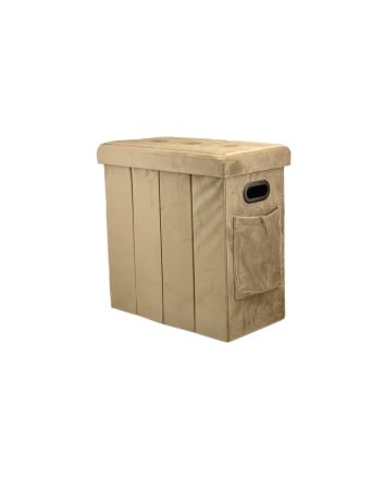 POUF VELLUTO C/TASC.+MAN.50X27CM GRIGIO