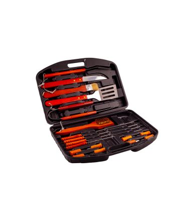 SET 18 ACCESSORI BARBECUE LEGNO E ACCIAIO