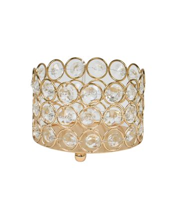 PORTACANDELA VETRO  11,5X11,5X8CM M.502-1 ORO