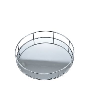 VASSOIO TONDO C/SPECCHIO D.25CM ARGENTO