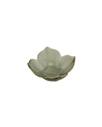 C/TAVOLA VETRO PS1007 H7+D16.5CM NERO/ORO