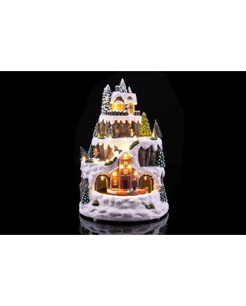 VILLAGGIO C/MOV+LED+MUS 25.5X23X34CM DC4.5V