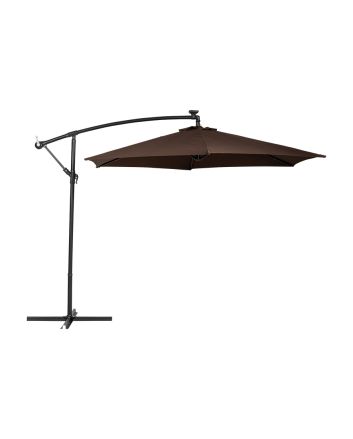 OMBRELLONE PALO LAT.3MT C/18LED SOL.AC.MARRON