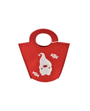 BORSETTA FELTRO 25X21CM DEC.D-SOVR. ROSSO