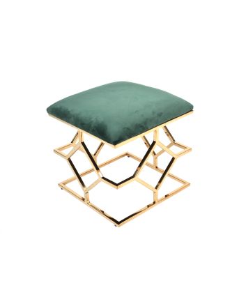 SGABELLO VELLUTO/MET 45*45*45CM VERDE