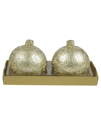 SET 2 CANDELE DEC.F/NEVE D.7,5CM M.025 ORO