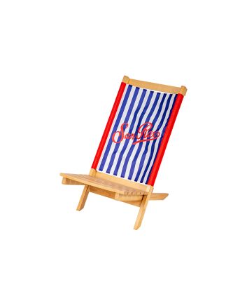 SPIAGGINA LEGNO 42X78X65.5 POLY. STR. BLU