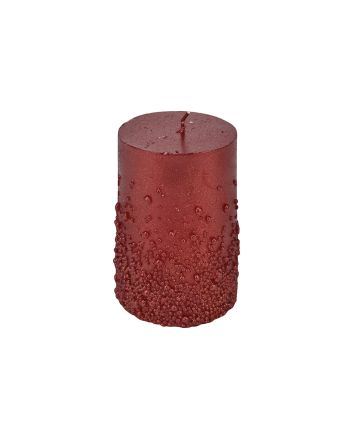 CANDELA DEC.PALLINE 7X10,5CM M.018 ROSSO