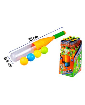 SET BASEBALL CON MAZZA 55CM + 4 PALLINE 2ASS