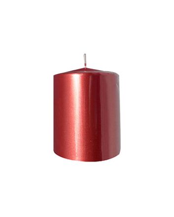 CANDELA PILLAR DIA.10XH.20CM ROSSO METAL