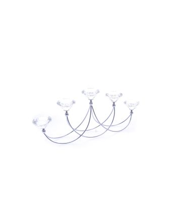 CANDELABRO 5 CANDELE 42.5X6.5X18CM ARGENTO