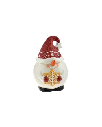 BISCOTT. GNOMO/SNOWMAN 16X15,5X23 M409 BIANCO