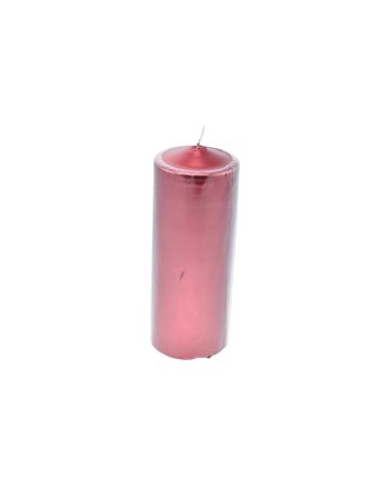 CANDELA PILLAR DIA.7.5XH.15CM ROSSO METAL