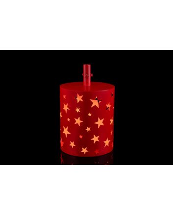 BASE ALB.MET.30X30X48CM C/LUCE M.082-1 ROSSO