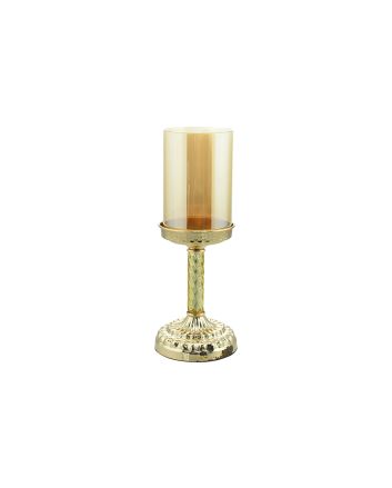 P/CANDELA 1FUOCO D.12.5XH32CM BRONZO