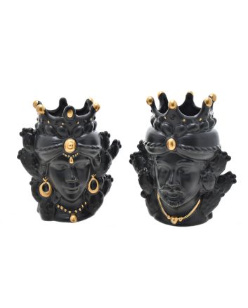 TESTA DI MORO 22,5X16X25CM 2ASS NERO/ORO